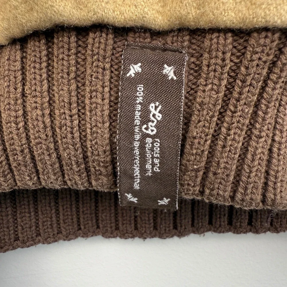LRG Lion Rock Full Zip Sweater Mens 4XL Tan Brown Wool Blend Streetwear Jacket‎